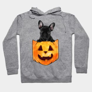 French Bulldog Dog In Pumpkin Pocket Halloween Hoodie